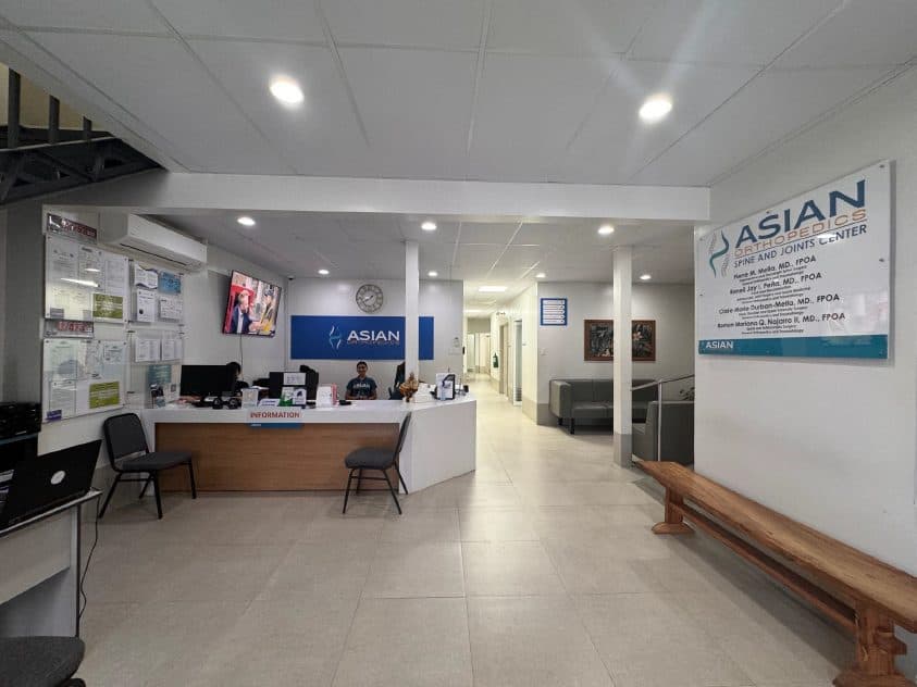 Reception and waiting area at the Asian Orthopedics Center